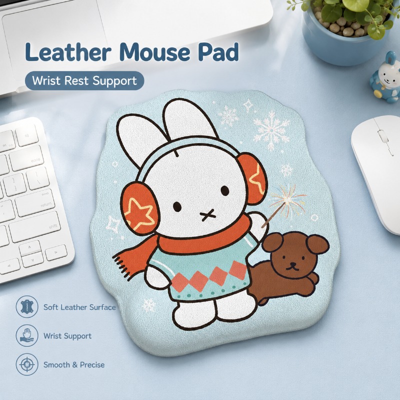 Leather Desk Pad - Anime Miffy Deri Mouse Pad, Bilek