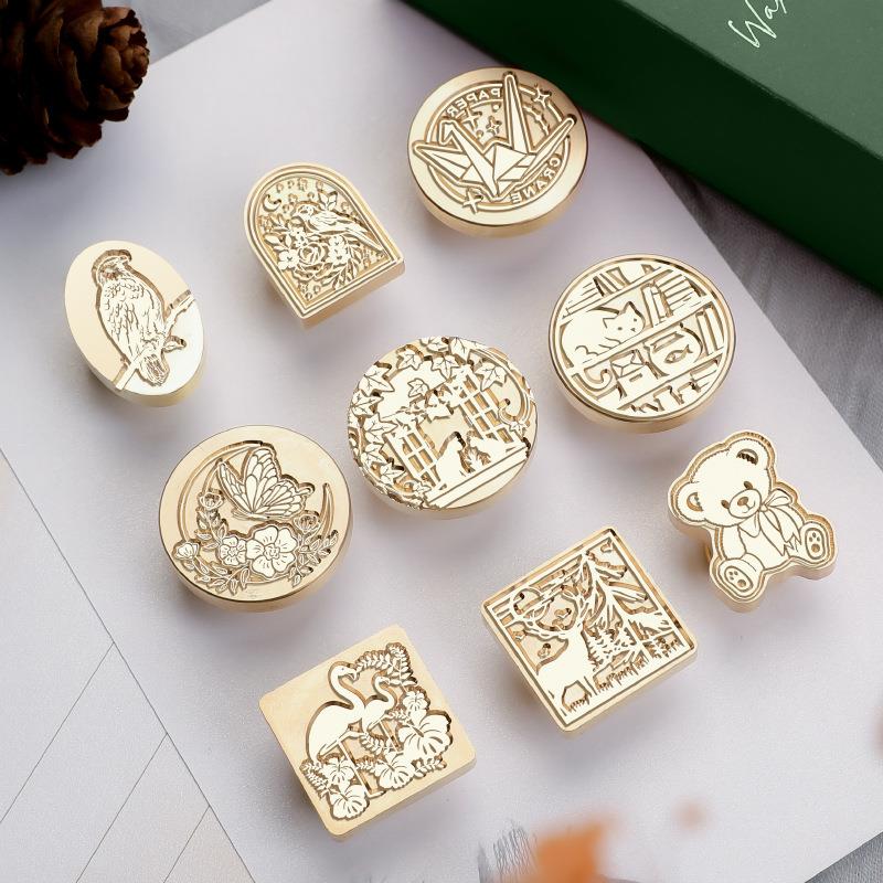 Wax Seal Stamp Set - Hayvan Botanik mühür mumu Damga Klasik