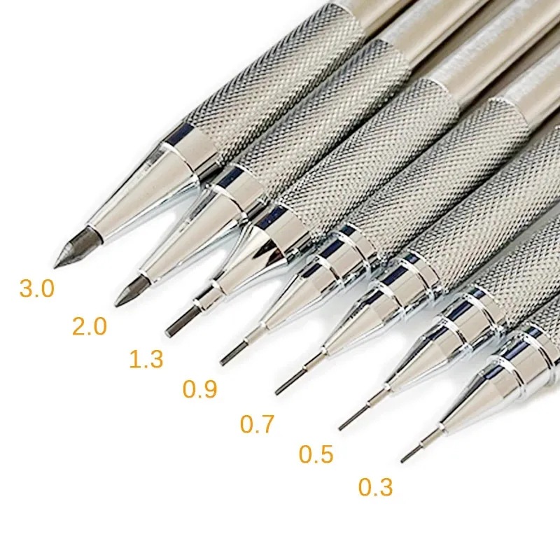 Mechanical Pencil 0.3 - Profesyonel Metal Mekanik Çizim Kalemi 0.3/0.5/0.7/0.9/1.3/2.0/3.0mm