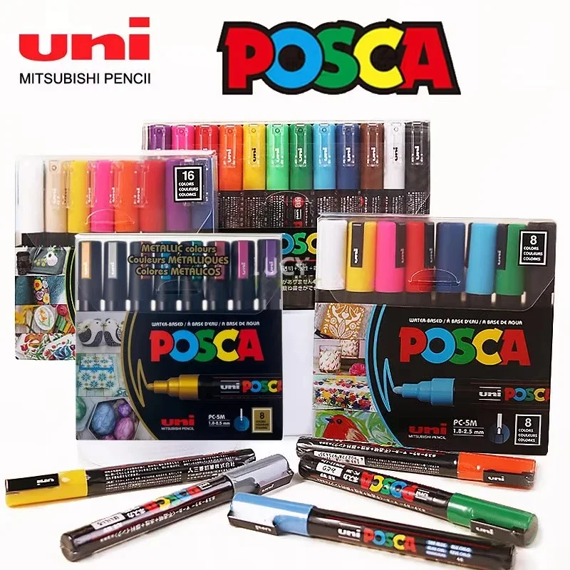 Correction Pen Fine - Uni Posca resim kalemi Seti 7/8/12/16