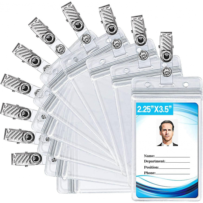 Index Card Holder - Metal rozet klipsli kimlik kartı tutucusu