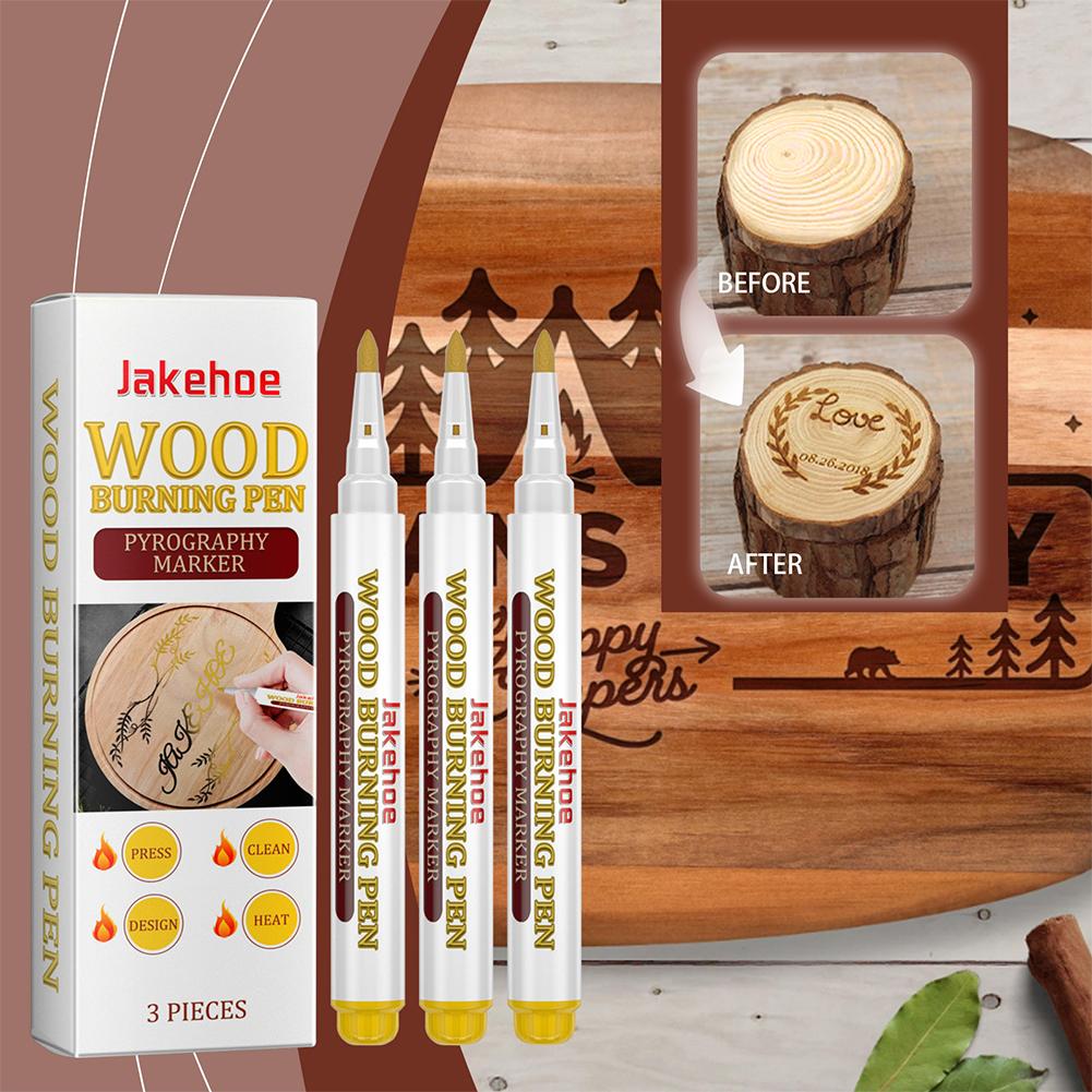 Correction Pen Fine - 3 adet Ahşap Yakma Kalemi, Yaratıcı